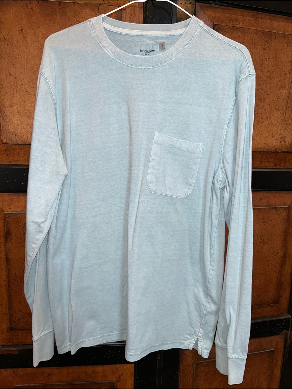 Goodfellow & Co Pale Blue Long-Sleeve Pocket Tee